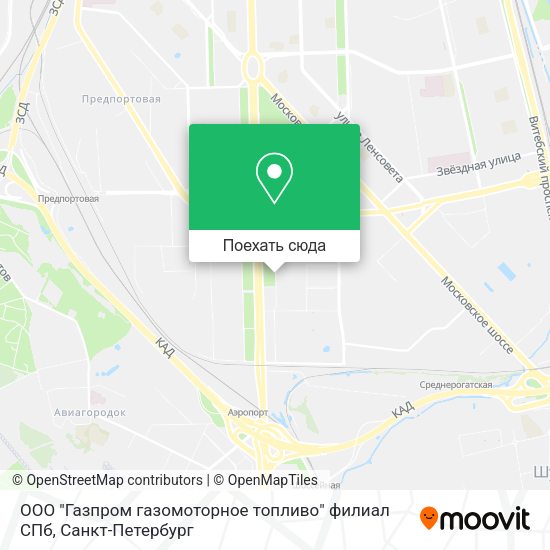 Карта ООО "Газпром газомоторное топливо" филиал СПб