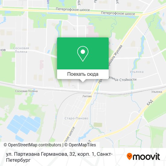 Карта ул. Партизана Германова, 32, корп. 1