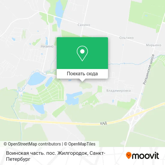 Карта Воинская часть. пос. Жилгородок
