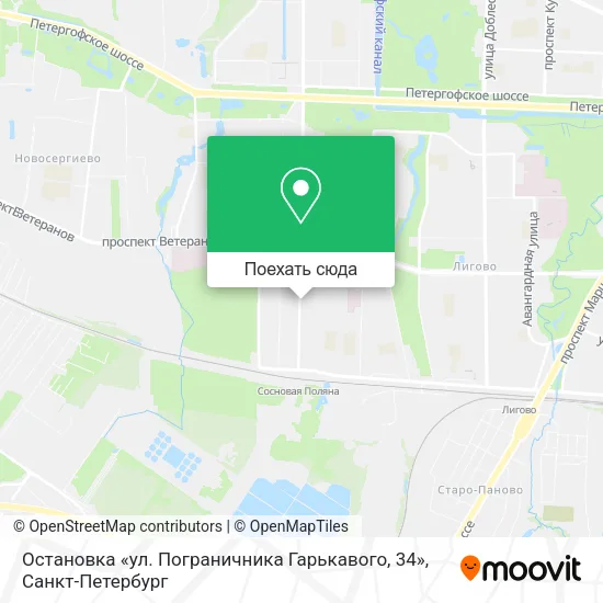 Карта Остановка «ул. Пограничника Гарькавого, 34»