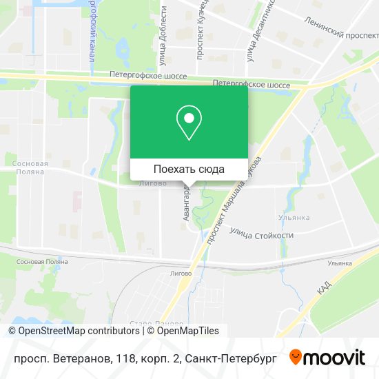 Карта просп. Ветеранов, 118, корп. 2