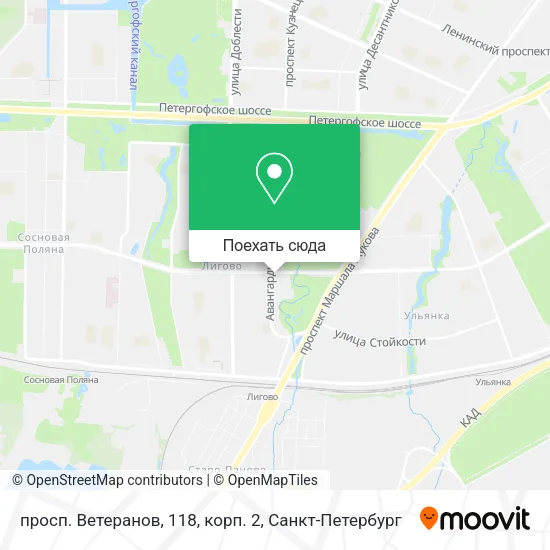 Карта просп. Ветеранов, 118, корп. 2