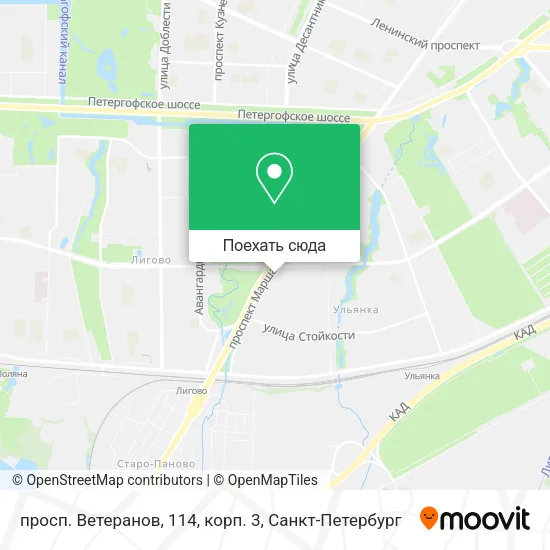 Карта просп. Ветеранов, 114, корп. 3