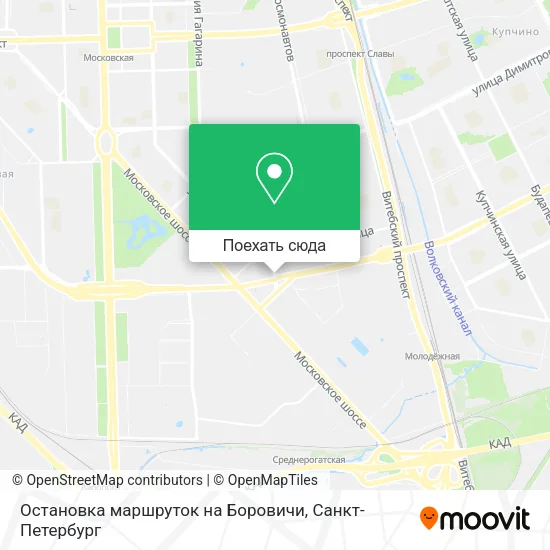 Карта Остановка маршруток на Боровичи