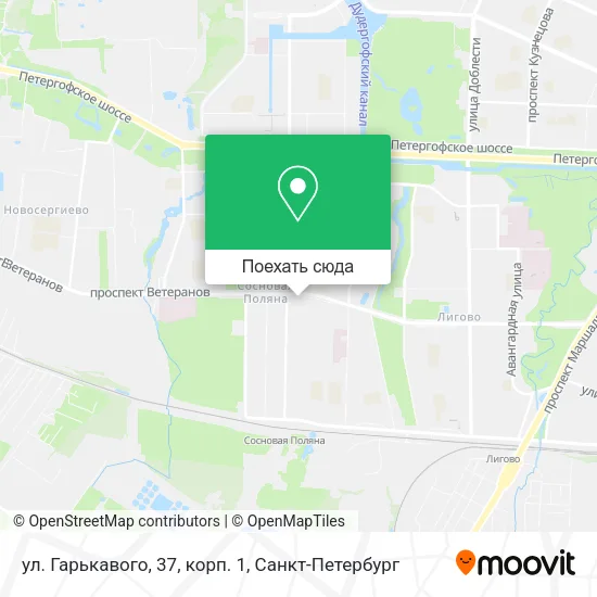 Карта ул. Гарькавого, 37, корп. 1