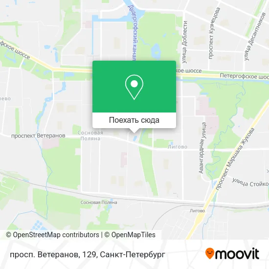 Карта просп. Ветеранов, 129