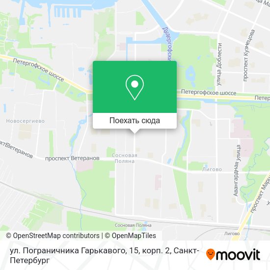 Карта ул. Пограничника Гарькавого, 15, корп. 2