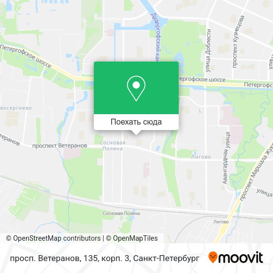 Карта просп. Ветеранов, 135, корп. 3