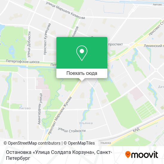 Карта Остановка «Улица Солдата Корзуна»