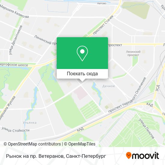Карта Рынок на пр. Ветеранов