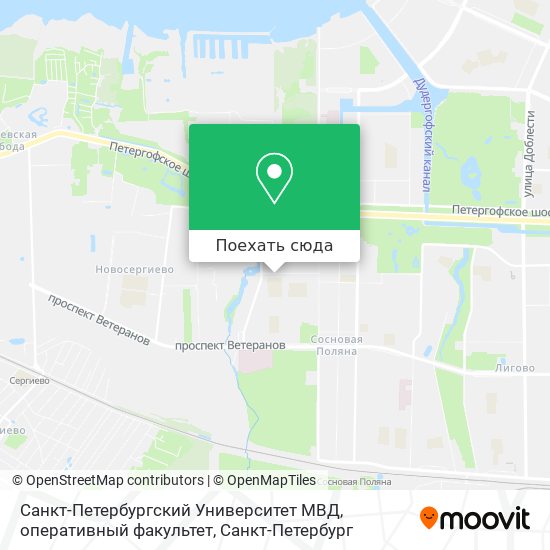 Карта Санкт-Петербургский Университет МВД, оперативный факультет