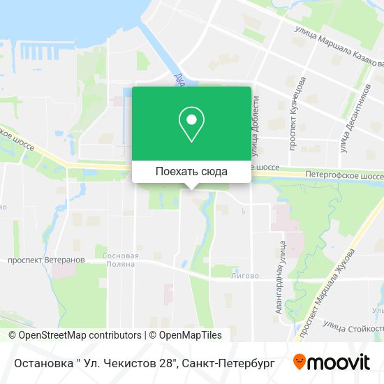 Карта Остановка " Ул. Чекистов 28"