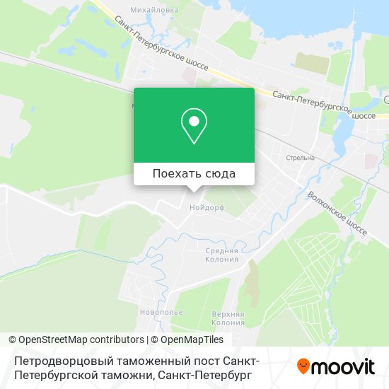 Карта Петродворцовый таможенный пост Санкт-Петербургской таможни