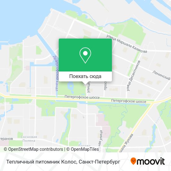Карта Тепличный питомник Колос