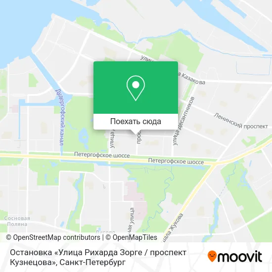 Карта Остановка «Улица Рихарда Зорге / проспект Кузнецова»