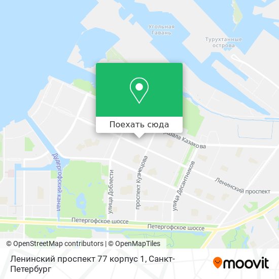 Карта Ленинский  проспект 77 корпус 1