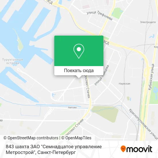Карта 843 шахта ЗАО "Семнадцатое управление Метрострой"
