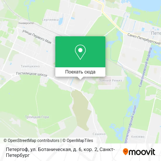 Карта Петергоф, ул. Ботаническая, д. 6, кор. 2