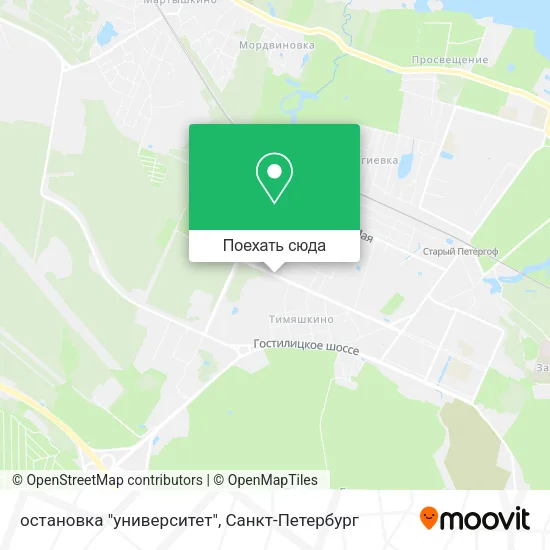 Карта остановка "университет"