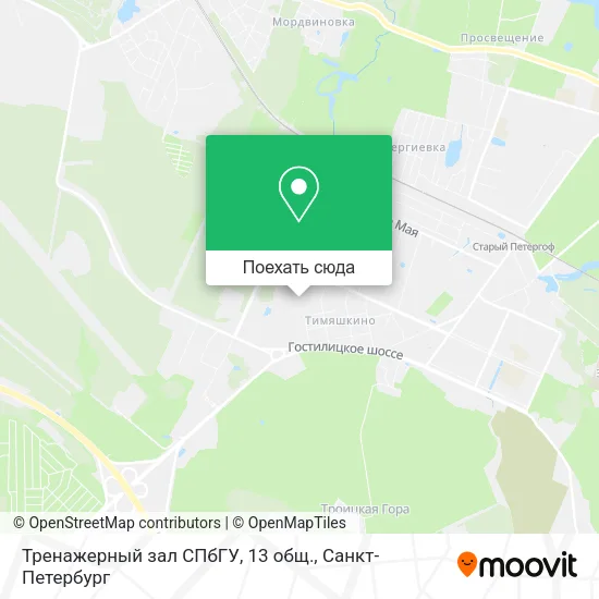 Карта Тренажерный зал СПбГУ, 13	общ.