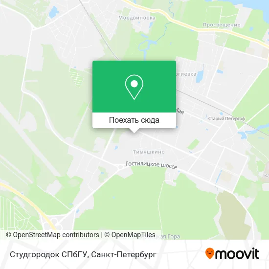 Карта Студгородок СПбГУ