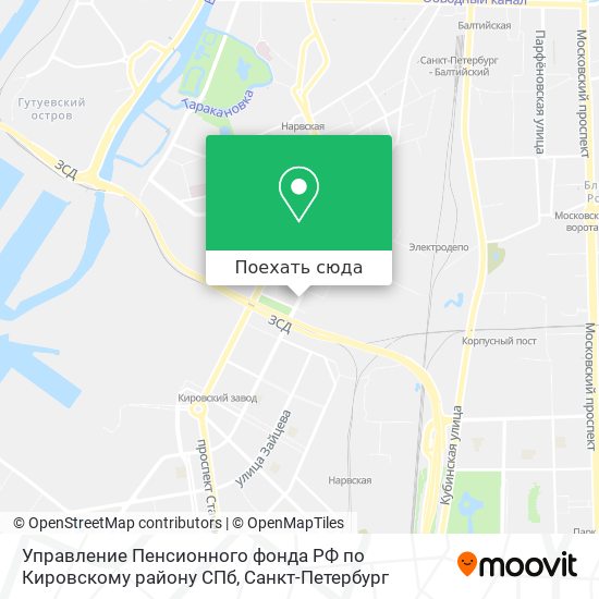 Карта Управление Пенсионного фонда РФ по Кировскому району СПб