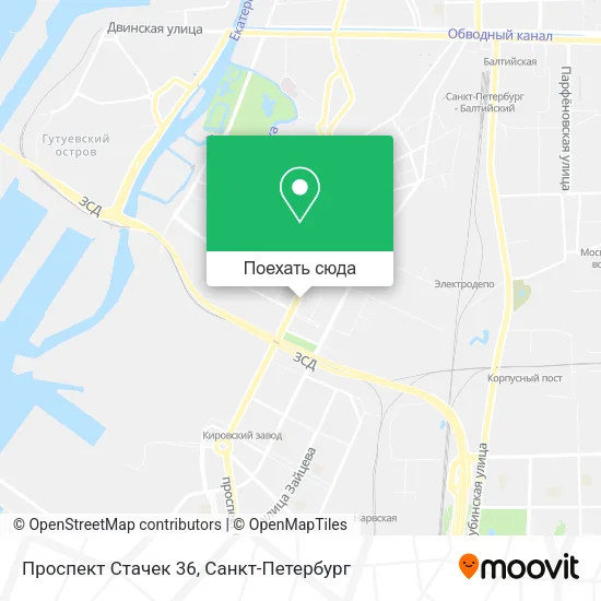 Карта Проспект Стачек 36