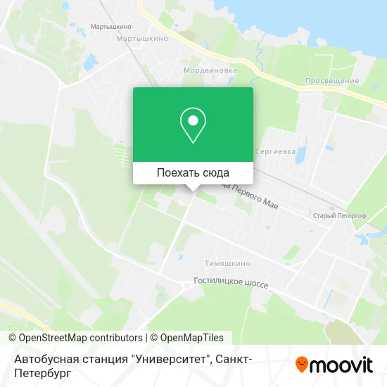 Карта Автобусная станция "Университет"