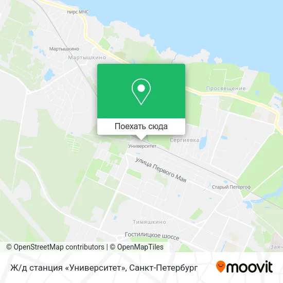 Карта Ж/д станция «Университет»