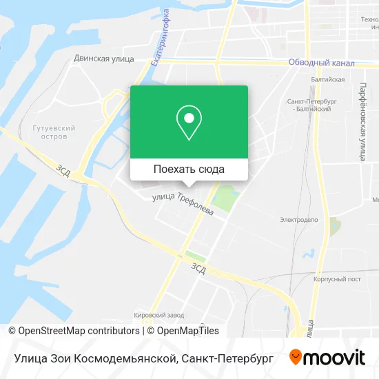 Карта Улица Зои Космодемьянской