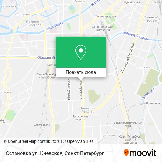 Карта Остановка  ул. Киевская