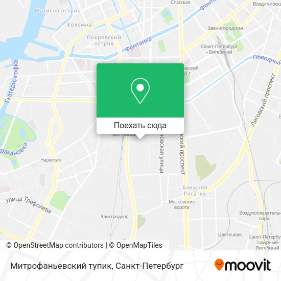 Карта Митрофаньевский тупик