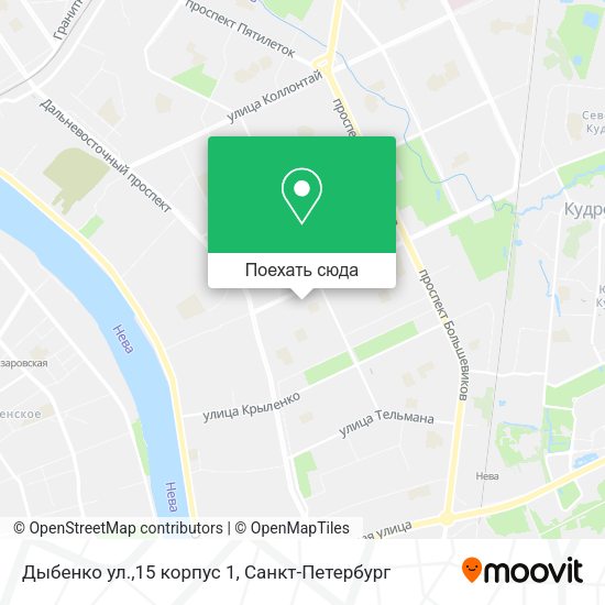 Карта Дыбенко ул.,15 корпус 1
