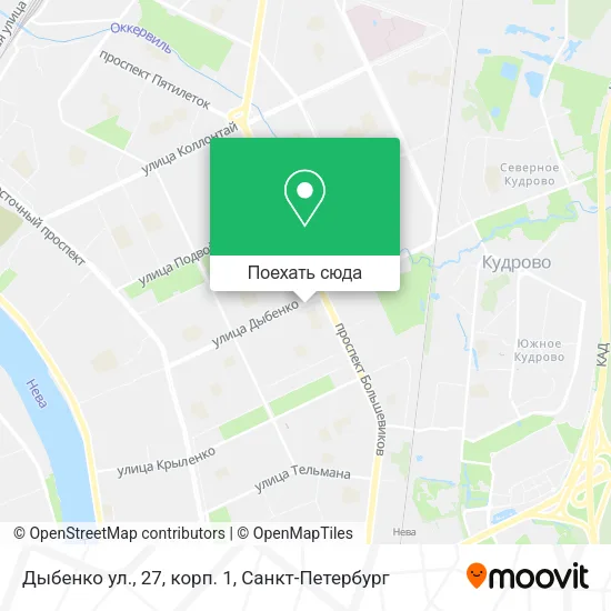 Карта Дыбенко ул., 27, корп. 1