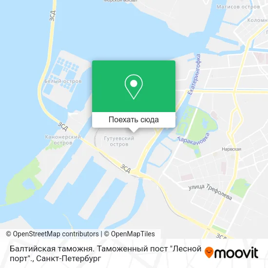 Карта Балтийская таможня. Таможенный пост "Лесной порт".