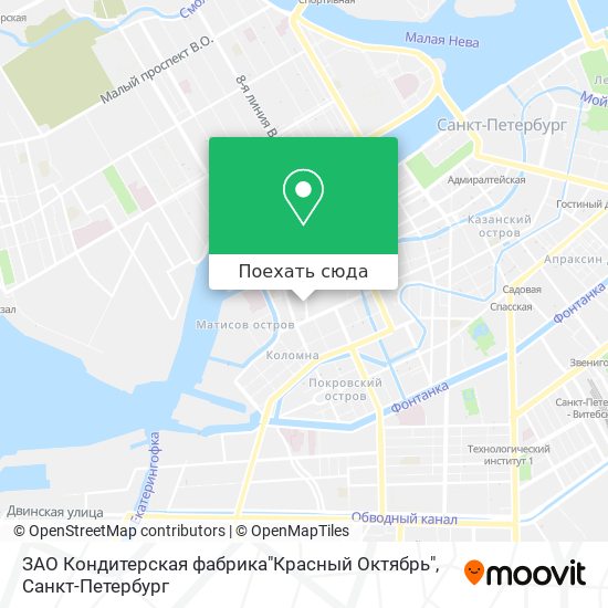 Карта ЗАО Кондитерская фабрика"Красный Октябрь"