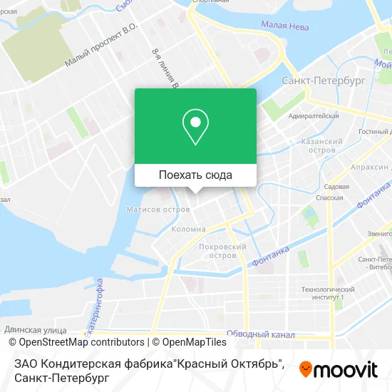 Карта ЗАО Кондитерская фабрика"Красный Октябрь"