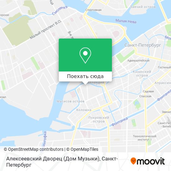 Карта Алексеевский Дворец (Дом Музыки)