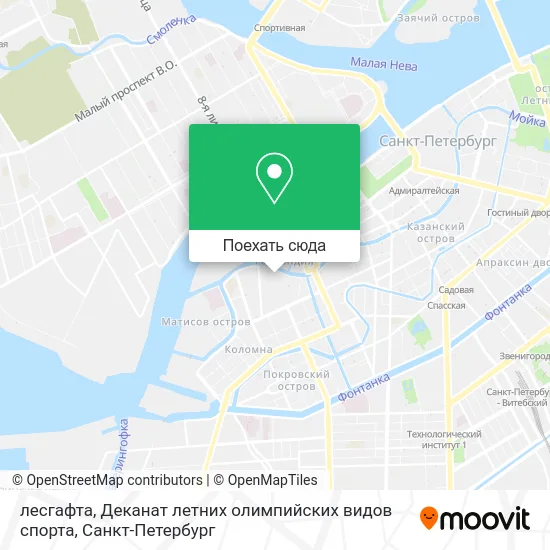 Карта лесгафта, Деканат летних олимпийских видов спорта