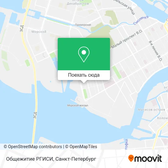 Карта Общежитие РГИСИ