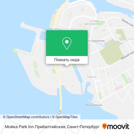 Карта Мойка Park Inn Прибалтийская