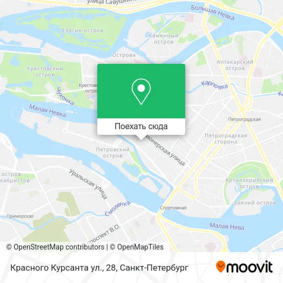 Карта Красного Курсанта ул., 28