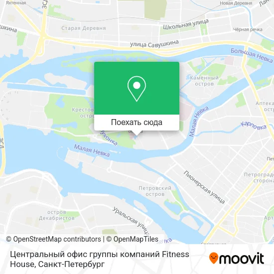 Карта Центральный офис группы компаний Fitness House