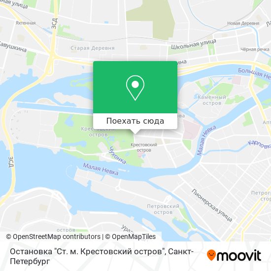 Карта Остановка "Ст. м. Крестовский остров"