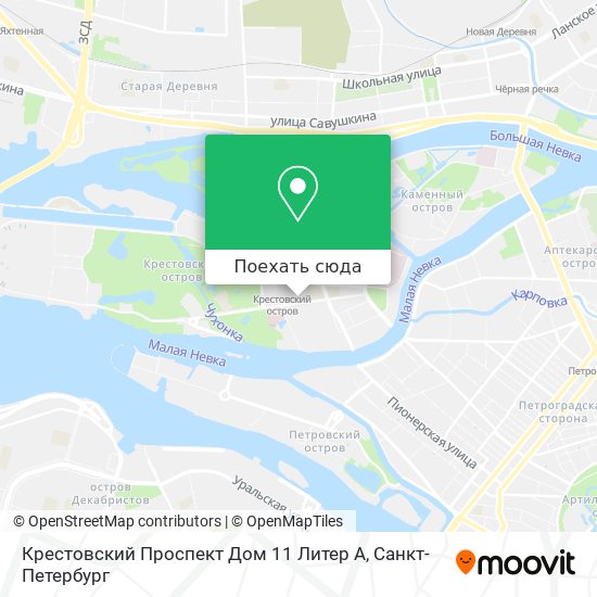 Карта Крестовский Проспект Дом 11 Литер А