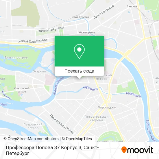 Карта Профессора Попова 37 Корпус 3