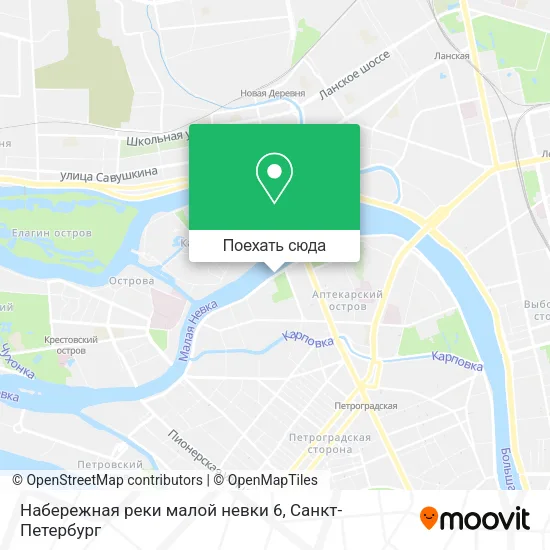 Карта Набережная реки малой невки 6