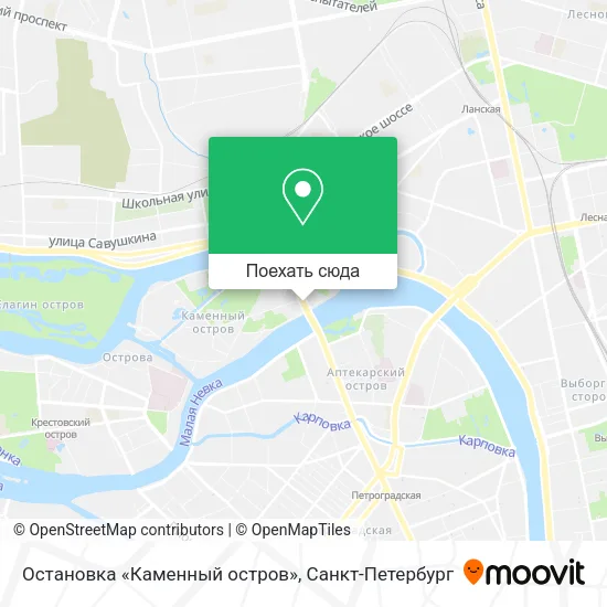 Карта Остановка «Каменный остров»