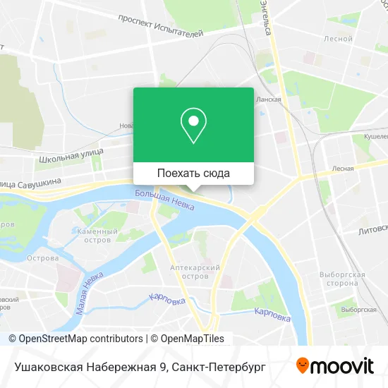 Карта Ушаковская Набережная 9
