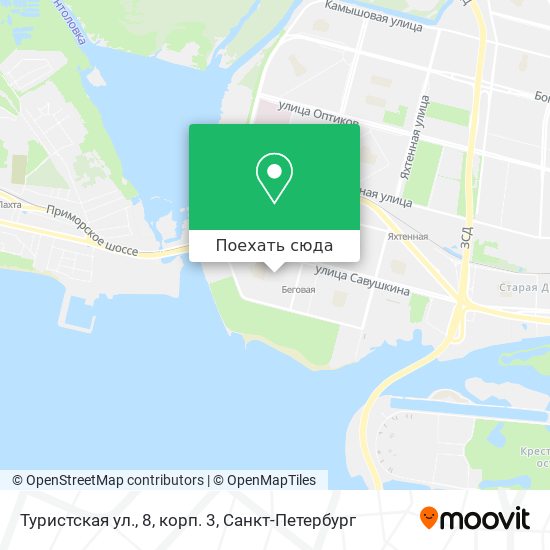 Карта Туристская ул., 8, корп. 3